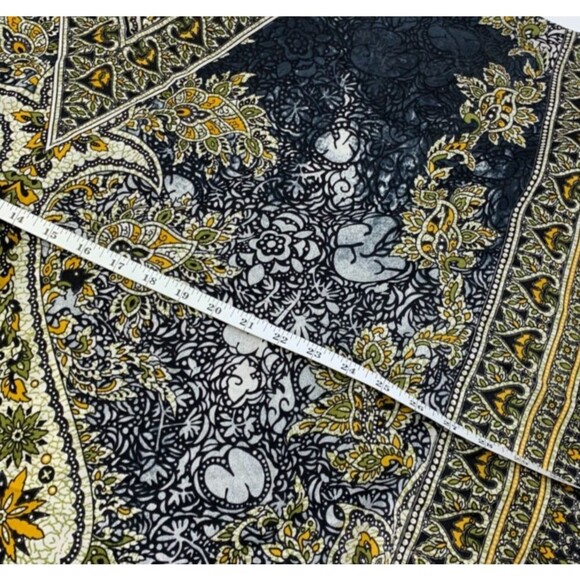 BOGO Cute Options Kaftan Rayon Paisley Gray Yellow Drawstring Waist Free Size - Picture 11 of 12